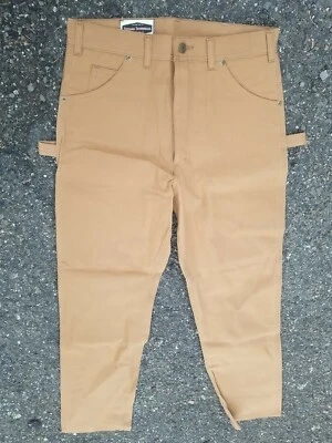 Mens 34x32 Vtg NOS Indiana Industrial Canvas Duck Work Jeans Pant Talon Zipper  - Image 1 of 4