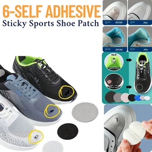 6-SELF ADHESIVE STICKY SPORTS SHOE PATCH TOE HOLE REPAIR HEEL PROTECTION RUNNING - Picture 1 of 7