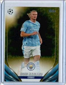ERLING HAALAND 2023-24 Topps UEFA Club Competitions #39 GOLD STARBALL - Picture 1 of 1