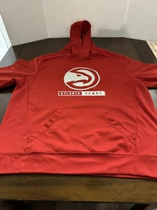 ATLANTA HAWKS NBA XL Hooded Sweatshirt Red Pre-Owned - Picture 1 of 9