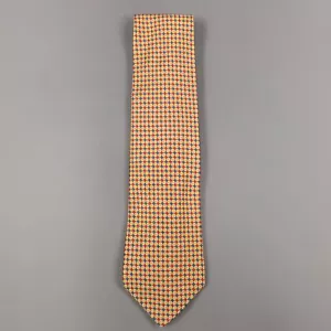Corbata Robert Talbot Para Hombre Dorado Rojo Azul Cruz Cosida a Mano Seda Italiana 4X58 EE. UU. - Imagen 1 de 7