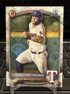 2025 Bowman Cody Freeman BP-112 RETRO LOGO FOIL 1st Bowman Rangers - Picture 1 of 2