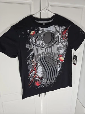 Camiseta Tapout Negra Para Hombre Talla Grande Gráfica Astronauta Americano Nueva Con Etiquetas.  Foto 1 de 4