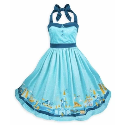 Nuevo con etiquetas Vestido Disney Dress Shop Magic Kingdom Retro Halter Talla 2X Foto 1 de 4
