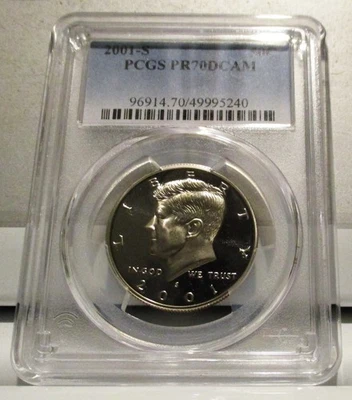 2001-S KENNEDY HALF DOLLAR GRADED A PCGS PR70DCAM - Image 1 of 2