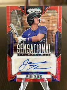 2025 Prizm Sensational Signatures Prizms Red Pulsar #69 Jared Thomas /99 - Picture 1 of 3