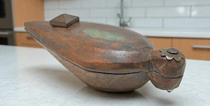 Antique Wooden Kitchenware Spice Box Original Old Hand Carved - Picture 1 of 6