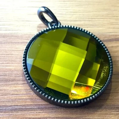 Colgante Espejo Facetado Grande para Fabricación de Collares o Joyas, Collar Colgante Foto 1 de 4