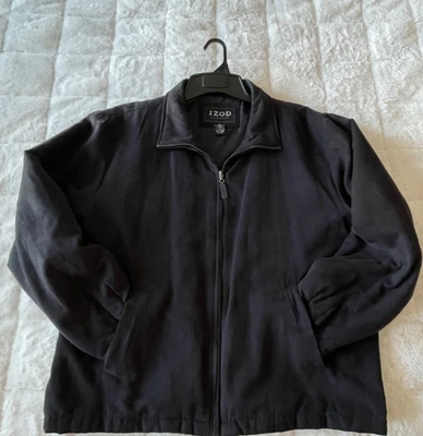 Chaqueta negra suave forrada cálida ligera Izod Outerwear para hombre M usada en excelente estado Foto 1 de 4