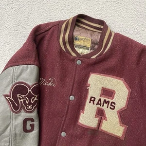 Vintage 60s Hewitt Mfg. Corp Letterman Varsity Jacket  Chain Stitch Size 42 - Picture 1 of 18