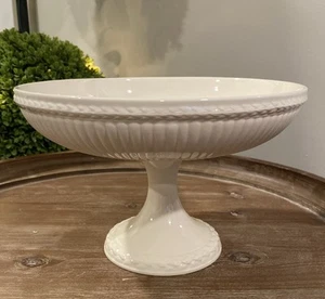 Wedgwood EDME Compote Pedestal Bowl Discontinued H: 6” W: 9.25” Ivory England - Picture 1 of 7