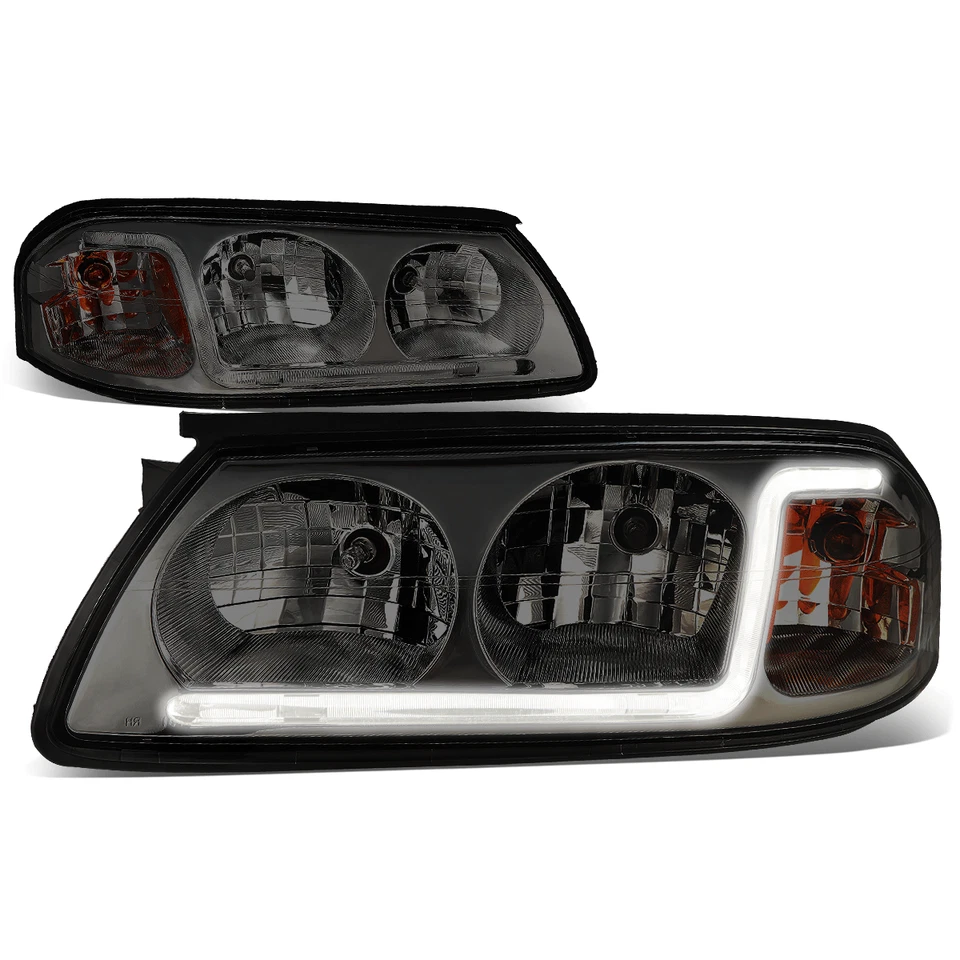 [LED DRL] Ajuste Chevy Impala 2000-2005 carcasa ahumada ámbar faros/lámpara de esquina Foto 1 de 4