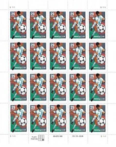Scott 2834 - 29 Cent World Cup Soccer Mini Sheet of 20 MNH - Picture 1 of 1