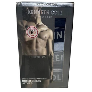 KENNETH COLE Boxer Briefs Men's M 5 Pack Cotton Stretch Black Gray REACTION - Picture 1 of 3