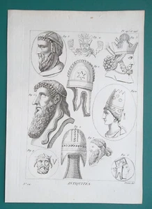 HAIRSTYLES of Barbarian Kings Queens Persia Armenia Assyria - 1804 Antique Print - Picture 1 of 1