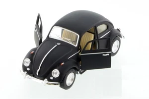 New 5" Kinsmart 1967 VW Volkswagen Beetle Matte Diecast Model Toy 1:32 Black - Picture 1 of 1