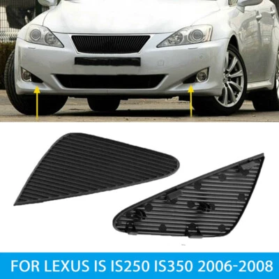For Lexus IS250 IS350 2006-2008 Pair Black Front Fog Light Lamp Trim Cover - Image 1 of 4