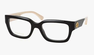 Новые очки для чтения GUCCI GG1666O 005 53-20 145 в черной и слоновой кости оправе для чтения - Изображение 1 из 4