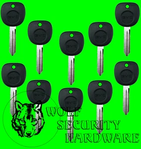 Lot of Ten (10) GMC Logo Uncut Key Blank Black Plastic Head - Picture 1 of 2
