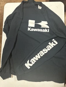 Lot Of 3 Vintage Black Kawasaki Long Sleeve Shirts Size 3XL Motorcycle Dirtbike - Picture 1 of 5