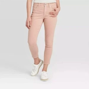 NWT Universal Thread 10 High Rise Skinny Crop Jeans Pants Vintage Rose Peach - Picture 1 of 12