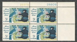 US. 1322. 5c. Mary Cassatt (1844-1926). Painter. Plate Block of 4. MNH. 1966 - Picture 1 of 2