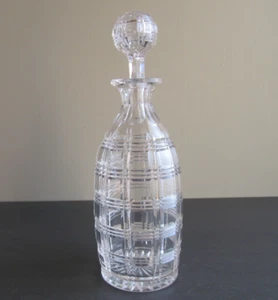 Vintage Art Deco Whiskykaraffe aus handgeschliffenem Glas - Bild 1 von 12