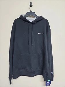 NWT CHAMPION Men's Jacket Long Sleeve Hooded Black Color Cotton Blend.Size XL - Picture 1 of 15