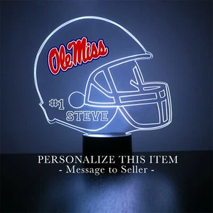 Ole Miss Rebels Personalized Light,  NCAA College Football LED Sports Fan Lamp - Picture 1 of 12