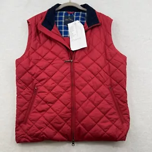 NWT Brooks Brothers Women's Red Sleeveless Puffer Quilt Vest Full Zip Size M - Picture 1 of 8