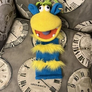 THE PUPPET COMPANY SOCKETTES SOCK MONSTER PLUSH RINGO KNITTED YELLOW BLUE - Picture 1 of 4