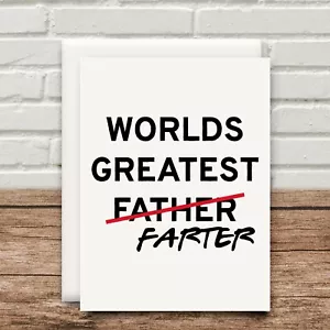 Worlds Greatest Farter Card Birthday Fathers Day Dad Funny Valentines 300gsm Fun - Picture 1 of 7