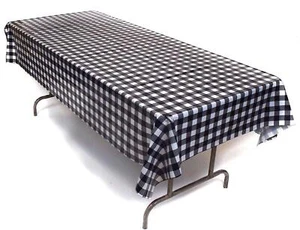 3 Pack Black And White Checkered Tablecloths Plastic Durable Gingham Racing Tabl - Picture 1 of 9