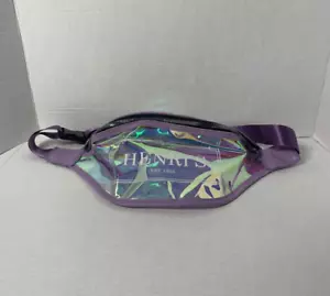 HENRI'S Fanny Pack Borsa a tracolla viola olografica trasparente in vita - Foto 1 di 4