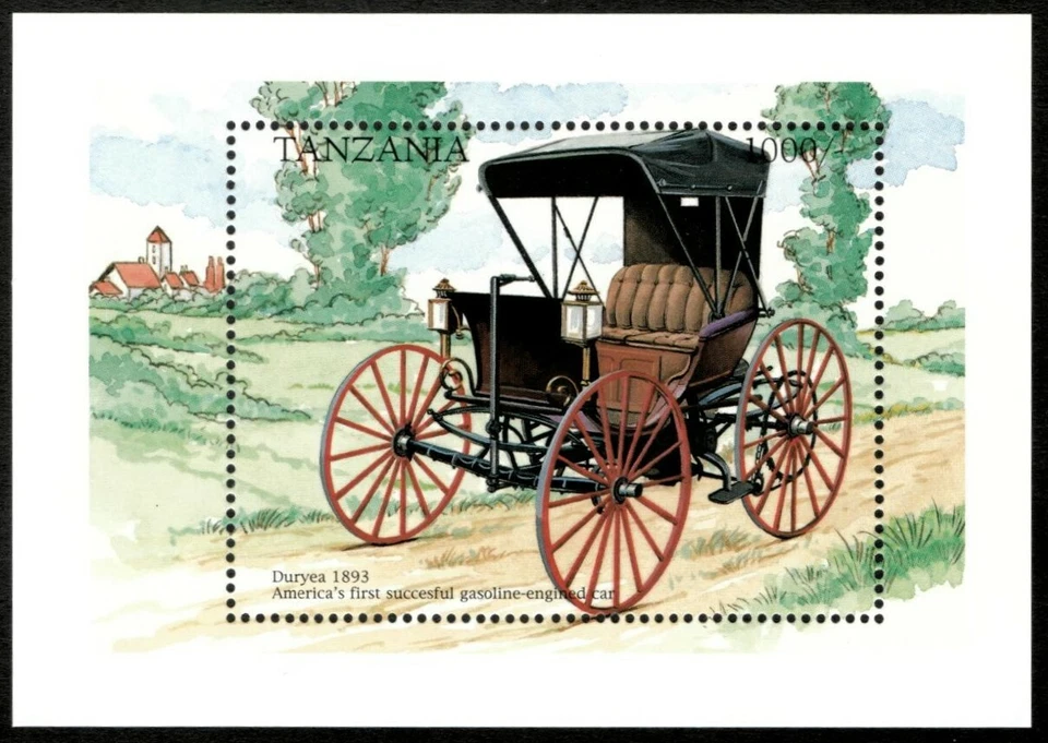 Tanzania 1998 - Coches clásicos, Duryea 1893 - Hoja de recuerdo - Scott 1683 - MNH Foto 1 de 1