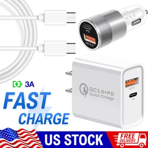 For Google Pixel 9a 9 Pro XL 9 Pro 9 20W Fast USB+Type C Wall Car Charger Cable - Picture 1 of 38