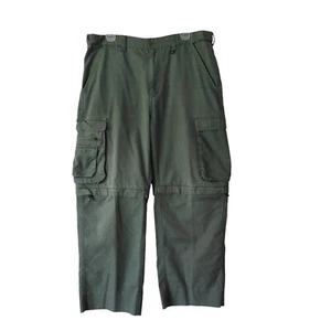 Vtg Boy Scouts Pants Uniform Convertible Cargo Mens 36 X 28" Green Cotton Poly - Picture 1 of 17