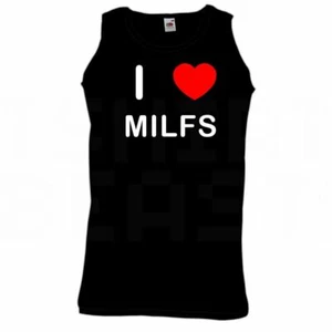 Milfs I Love Heart Weste Erwachsene Rundhals Sport Gym Weste - Bild 1 von 18