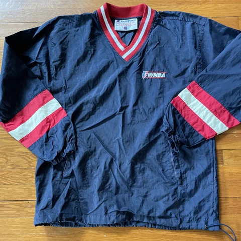 VINTAGE WNBA PULLOVER JACKET WINDBREAKER BLUE CHAMPION SIZE Small Cover