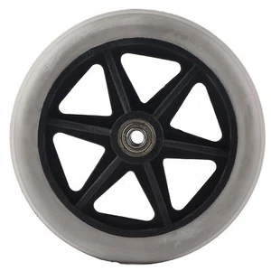 6 Zoll 5 Löcher Vollrad PU Rollstuhl Rollator Rollennabe ersetzen 608ZZ Lager - Bild 1 von 24