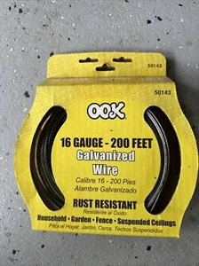 OOK 50143 16 Gauge - 200 ft Galvanized Steel Wire 1 Pack - NEW - Picture 1 of 2