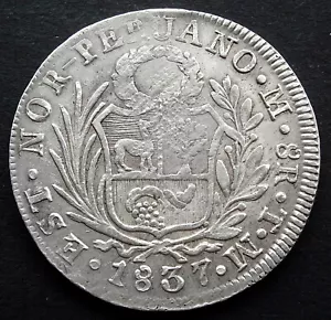 1837 North Peru, 8 Reales, .903 Silver, KM-155 - Picture 1 of 2