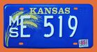 1981 - 1985 KANSAS AUTO PASSENGER WHEAT GRAPHIC LICENSE PLATE  " MS E 519 " KS