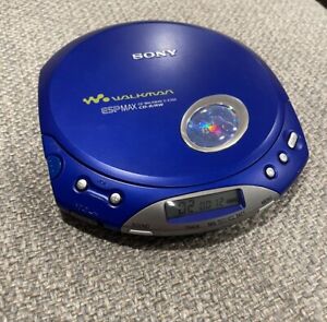 Sony CD Walkman ESP Max D-E350 Blue Portable CD Player Tested & Works!