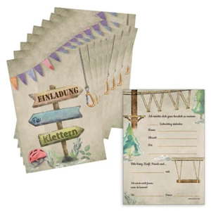RICARO Biglietti d'invito compleanno bambini, A6 "Foresta arrampicata", 10 pezzi - Foto 1 di 4