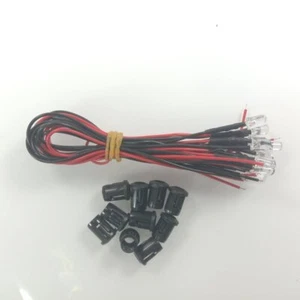 10pcs 5mm 12V White LEDs Wired Pre-Soldered Cables LED Holders Car Boat - Picture 1 of 1