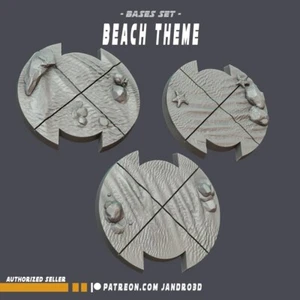 50mm Beach Theme Bases - Set of 3 | 35mm | SW Legions | Sci-Fi | SW Miniatures - Picture 1 of 1