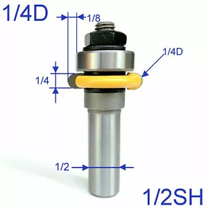 1 Stck. 1/2 Zoll Schaft 1/4 Zoll Durchmesser mit oberem Lager Flöte Router Bit S - Bild 1 von 12