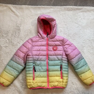 HURLEY  Girls Size Medium Multi Color Puffer Jacket - Image 1 of 3