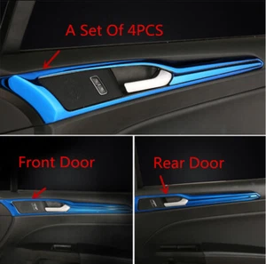 For Ford Fusion Mondeo 2013-18 4pcs Blue Interior handle bowl Frame cover trim j - Picture 1 of 8